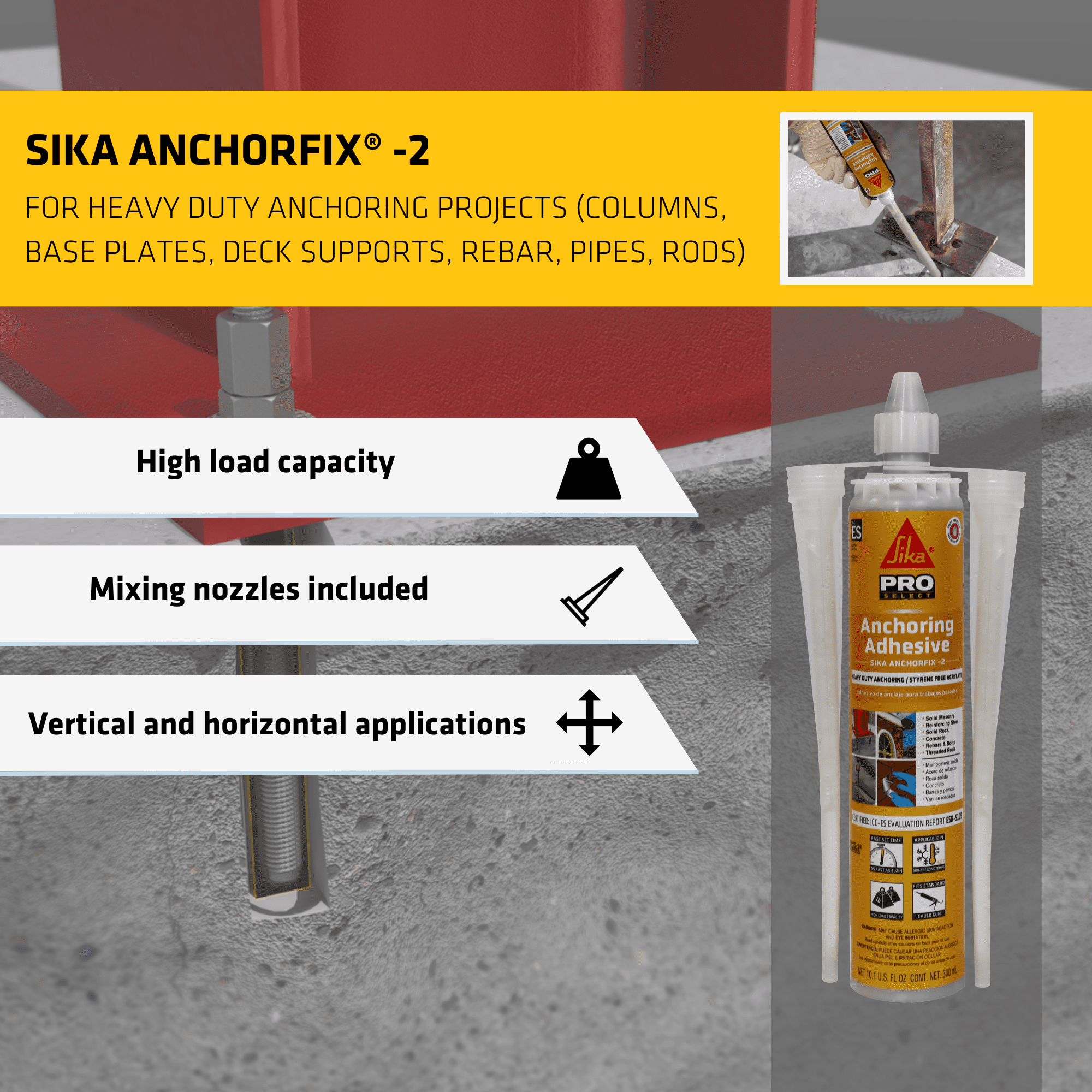 Amazon.com: 12-Pack of 10.1 Oz Sika 112718 AnchorFix-2 High