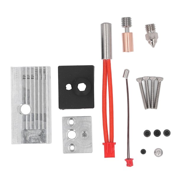 Kit De Actualización Del Bloque Del Calentador Del Extrusor, Boquilla De Cobre Chapada Con Rotura De Calor Bimetálica Profesional Con Radiador De Aluminio Para PETG