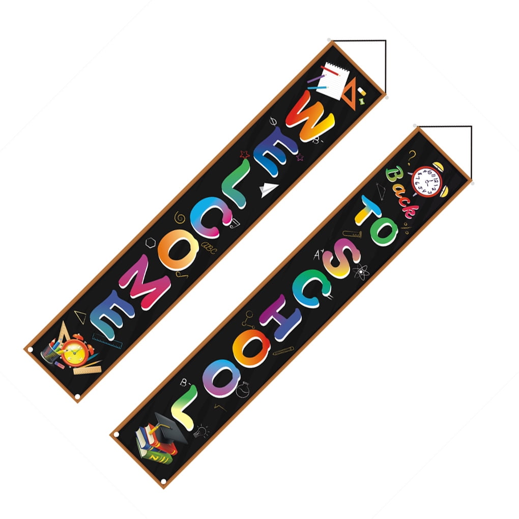 Hi.FANCY 2Pcs Back to School Banner Wall Porch