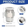 thumbnail image 2 of Uxcell NPT Push to Connect Air Fittings, Male Straight NPT Thread Connector White 1/2" OD-3/8" NPT 5, 2 of 7