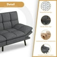thumbnail image 4 of Futon Sofa Bed, Modern Convertible Memory Foam Sleeper Sofa, Adjustable Armrest&Backrest, Grey, 4 of 9