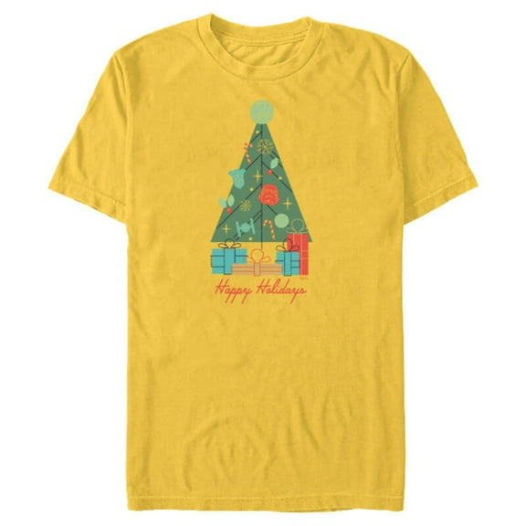 Star Wars Happy Holidays Ornaments - Short Sleeve Blended T-Shirt for Adults - Customized-Yellow