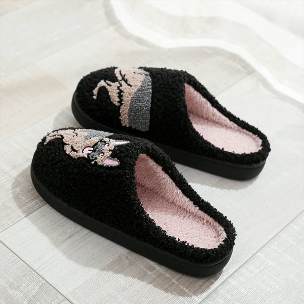 Pantuflas de pastor alemán, cómodas y cálidas, pantuflas térmicas antideslizantes para cachorros, pantuflas suaves para parejas para hombres y mujeres