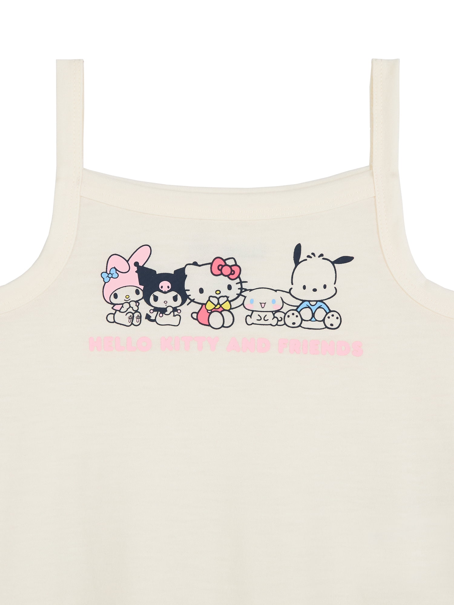 Hello Kitty x Wonder Nation Girls Tank Top and Sleep Shorts Pajama Set, 2-Piece, Sizes 4-18