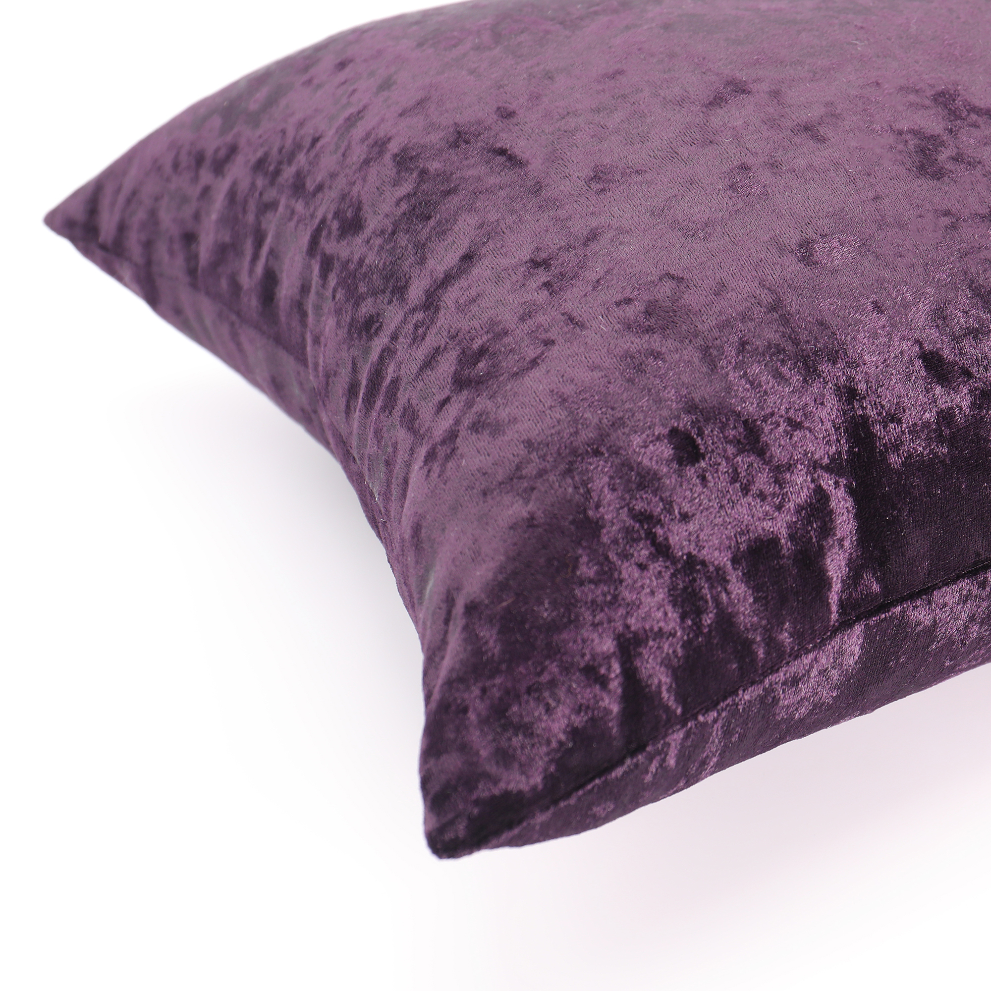 Mainstays Crushed Velvet Square Decorative Throw Pillow, 18 x 18, Plum