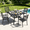 Black, variant on Modern 5 Piece Patio Dining Set, Heavy Duty Powder-Coated Square Outdoor Table Set with 4 Sling Chairs 450LBS, Sturdy Durable Outdoor Dining Set for 4 for Backyard, Deck, Outside