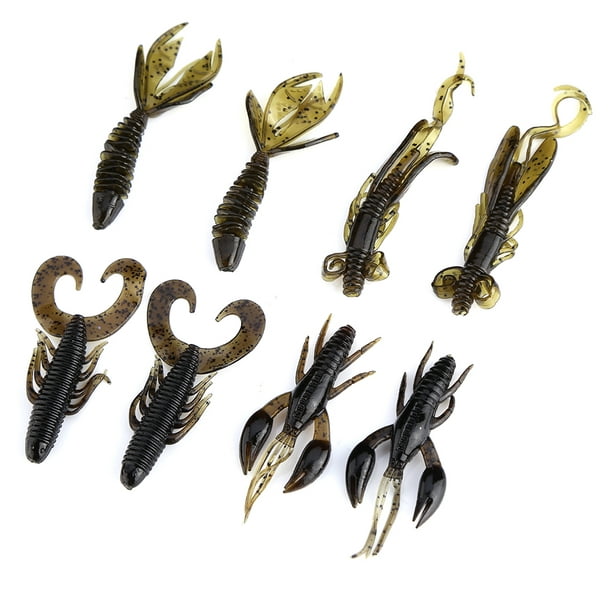 Fishing Worms Fishing Tackle 25pcs Soft Silicone Bait Crawfish Shrimp Bass Pike  Lure Fishing Tackle Brown 