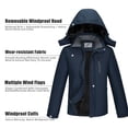 thumbnail image 5 of Generic Mens Ski Jacket Windproof Winter Coat with Hood Jackets for Men Dark Blue Outdoor Clothes XXL, 5 of 10