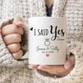 thumbnail image 3 of Couple Mug Personalized I Said Yes Matching Coffee Mug Cups 11oz 15oz Anniversary Valentine's Day Christmas Engagement Wedding Gifts For Wife Future Mrs Bride From Groom Husband Mr Custom Name, 3 of 7