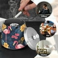 thumbnail image 4 of Yayeee Ashtray with Lid for Cigarette Smokeless Stainless Steel Home Ash Holder, Red Floral Flamingo, 4 of 7