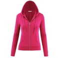thumbnail image 1 of FashionMille Women Regular Slim Fit Lightweight Zip UP Cotton Blend Hooded Jacket, 1 of 5