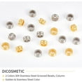 thumbnail image 4 of 60pcs 2 Colors 8mm 304 Stainless Steel Groove Column Beads European Beads Loose Spacer Beads Large Hole Beads Metal Slider Beads, 4 of 6