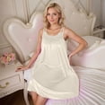 thumbnail image 4 of HBGVBA Sleeveless Nightgown for Women,Summer Cool Sleep Shirts,Summer Lace Tank Plus Size Soft Ice Silk Midi Nightwear, 4 of 5