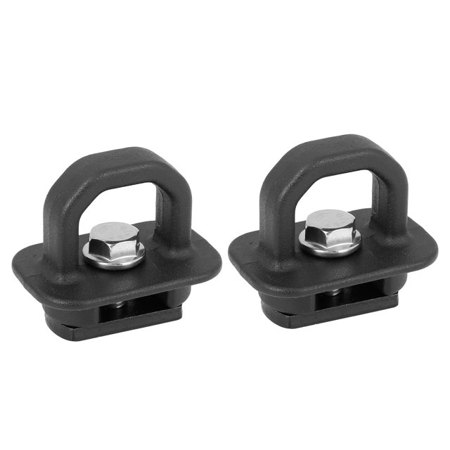 2uds Negro Fundido AluMin*o Camión Lateral Cama Pared Amarre Ancla Unique Bargains Ancla de amarre