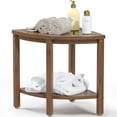 thumbnail image 1 of Banco de ducha Bamfan, taburete impermeable de bambú con estante, 1 of 8