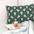 thumbnail image 4 of Honeii Cute Shiba Print Pillow Cases,Plush Throw Pillow Covers,Decorative Pillowcase for Sofa, Couch, Living Room-14"x20", 4 of 6