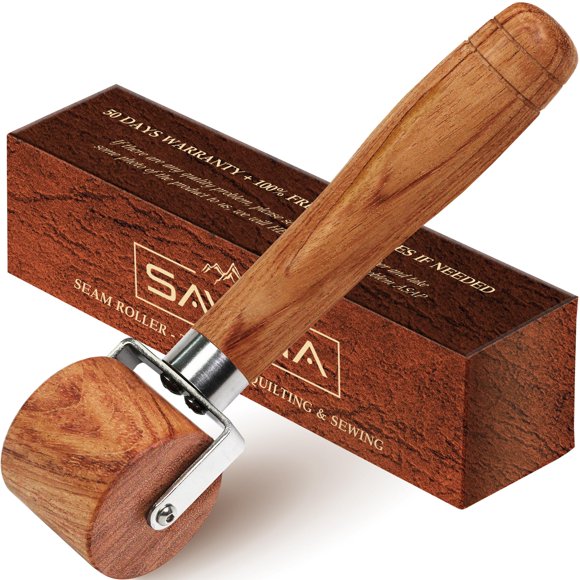 Rodillo para costuras SAVINA con mango de madera, herramienta de costura y acolchado