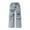 B-ripped Medium Blue, variant on Girls' Printed Wide Leg Jeans Casual 7-14Y Y2K Style Distressed Denim Trousers Streetwear