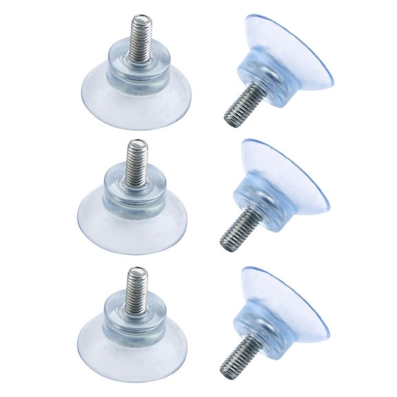 Frcolor 6Pcs Furniture Desk Glass PVC Transparent Anti-Collision Suction Cups Sucker Hanger Pads with Screws for Glass Table (6x13)