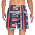 thumbnail image 2 of FORMRS Mens Swim Trunks Mesh Liner Quick Dry Casual Beach Board Shorts with Pockets, Sizes S-2XL, Navy Blue Stripes, 2 of 9