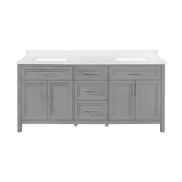 Ove Decors Laney 72 In W X 22 D, 72 Inch White Vanity With Granite Top