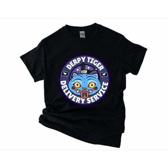 Cute Derpy Blue Tiger With Little Bird Friend Classic Graphic Unisex T-Shirt