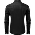 thumbnail image 4 of Camisa de lino para hombre, camisas de manga larga, camisas con botones, camisas casuales, 4 of 6