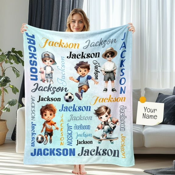 JML Custom Football Blanket, Anniversary Gift, Christmas Gift, Birthday Gift, Personalized Name Blanket & Throw Blanket