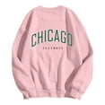 thumbnail image 6 of Sweatshirts for Women New Women's Printed Round Neck Pullover Street Long Sleeve Pullover Hoodie Blouse Shirt High Neck Hoodies Women Sweatshirts Yoga Pants Pink XXL, 6 of 6
