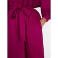 thumbnail image 4 of Terra & Sky Women's Plus Geo Eyelet Cotton Mini Dress with Long Sleeves, Sizes 0X-5X, 4 of 5
