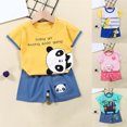 thumbnail image 5 of THDHVS Baby Girl Outfits Toddler Kids Cute Print Short Sleeve Crew Neck Tops and Shorts 2PC Spring Summer Clothes, 5 of 5