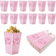 thumbnail image 1 of 24 Pcs Boîtes de Maïs Soufflé Roses, Petits Seaux/tasses en Carton pour Maïs Soufflé Porte-Gobelet à Rayures Roses et Blanches, Contenants pour Collations de Fête pour Théâtre, Soirée Cinéma, Shower de Bébé, Fournitures de Fête d'Anniversaire, 1 of 7