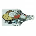 thumbnail image 1 of Indie Cutting Board, Animal and Food Themed Composition Crazy Doodle Panda Bird Cat Watermelon, Decorative Tempered Glass Cutting and Serving Board, Wine Bottle Shape, Multicolor, by Ambesonne, 1 of 1