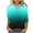 Mint Green, variant on Women's Double Criss Cross Front 3/4 Sleeve Blouse Gradient Color Print V-Neck Casual Tops