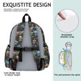 thumbnail image 5 of Monster Cartoon Truck Black Pattern Cute School Backpack with Padded Back and Adjustable Shoulder Straps 13.4"x11"x4.7", 5 of 5