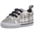 thumbnail image 3 of Luvable Friends Baby Boy Crib Shoes, Gray Plaid, 6-12 Months, 3 of 4