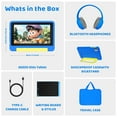 thumbnail image 2 of 7-inch Kids Learning Tablet Bundle - 8GB RAM + 64GB ROM (Expandable to 128GB) | Parental Control, Pre-Installed Kids Software, Dual Camera | Includes Headphones, Stylus & Bag - Blue, 2 of 7