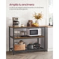 thumbnail image 2 of VASAGLE Isla de Cocina con Encimera Grande, Estantería de Cocina, 3 Niveles  Marrón Rústico y Negro, 2 of 5