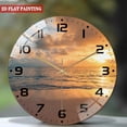 thumbnail image 2 of 12 Inch Sunset on The Beach with Sea View Silent Wall Clock, Round Glass Wall Clock, Suitable for Living Room Bedroom, Room Decoration(Battery Not Included), 30cm, 2 of 8