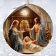 thumbnail image 5 of Corona de Belén de Navidad - Decoración religiosa acrílica para árbol y hogar - adorno colgante de 8x8 cm, 5 of 9