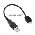 thumbnail image 1 of 9 Pin USB Header to USB Cable, USB 2.0 Type A Male to 9 Pin Male Motherboard Cable Cord, 1 of 5