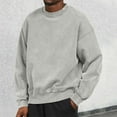 thumbnail image 2 of CONZONE Mens Pullover Sweatshirts Long Sleeve Sweatshirt for Men Trendy Solid Color Crew Neck Warm Fall Hoodie Sweatshirt, 2 of 6