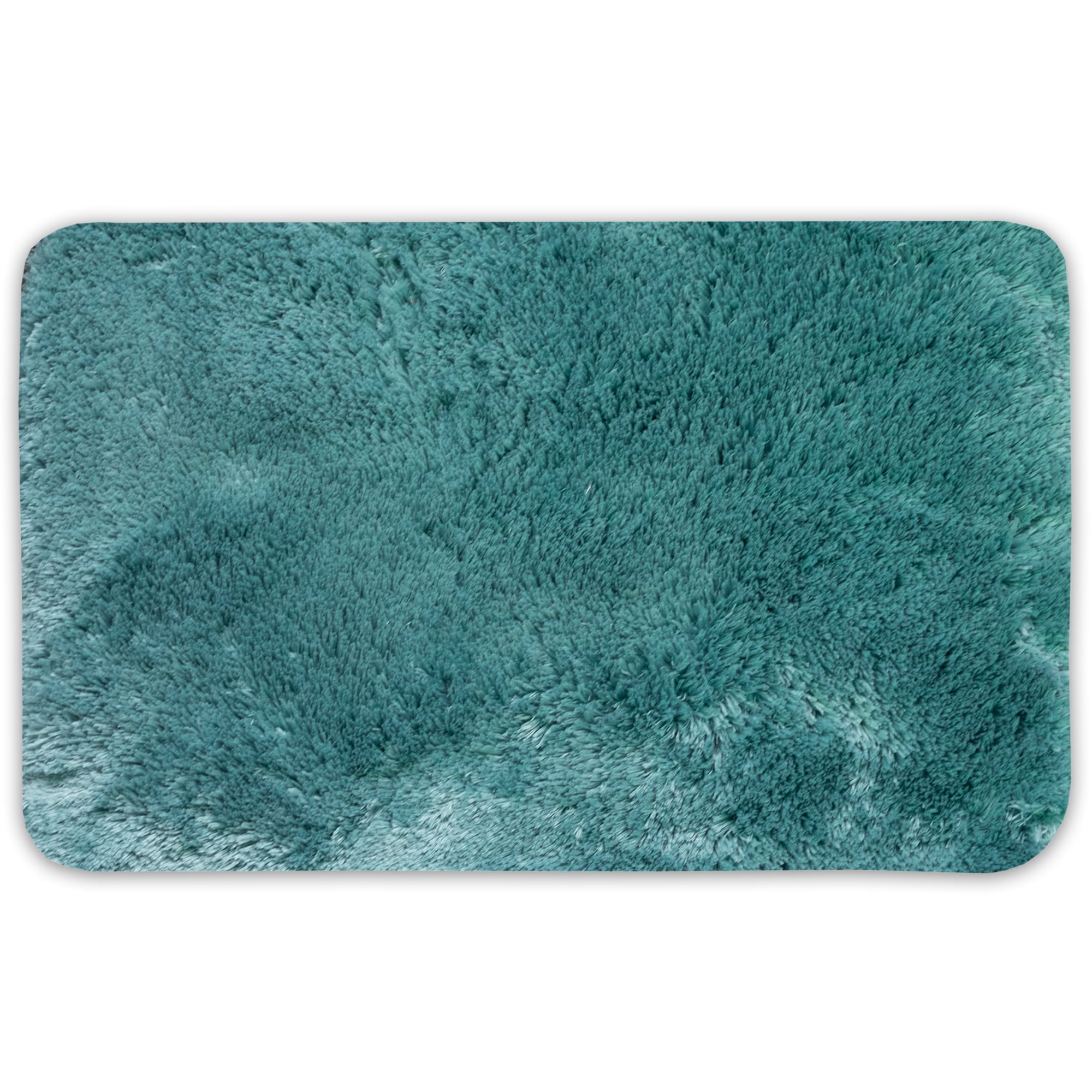 Bath Rug, Non Skid Back, Soft Faux Fur St. Lucia Prima 20" x 32" Teal