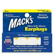Macks Pillow Soft Silicone Earplugs, 2 Pair  The Original Moldable Silicone Putty Ear Plugs for Sleeping, Snoring, Swimming, Travel, Concerts and Studying