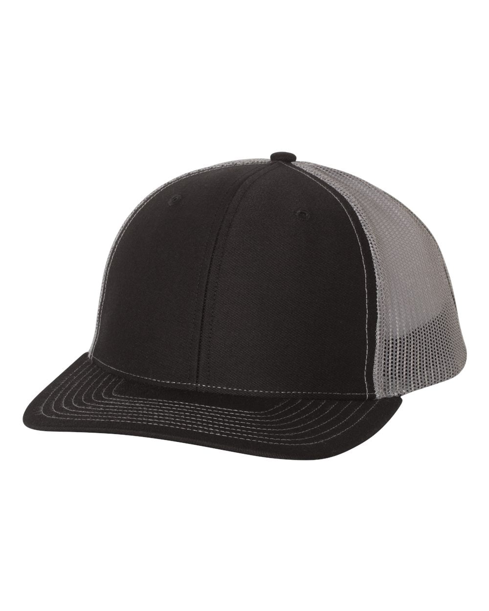 Richardson - Adjustable Snapback Trucker Cap - 112 - Black/ Charcoal - Size: OSFM