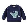 thumbnail image 3 of REDARER Boys Crewneck Pullover Sweatshirt Soft Long Sleeve Top with Dinosaur Embroidery Cartoon Design Casual Loose Fit Shirt for Autumn Daily Wear,6-7 Years, 3 of 5