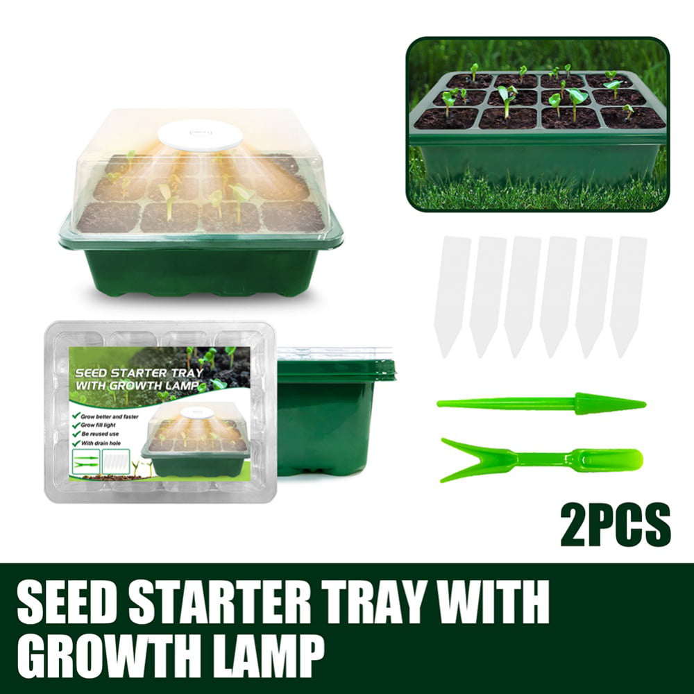 Seedling Trays Cloning Case Kit Seed Grow Box Humidity Dome Base Nursery Pots 