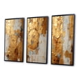 thumbnail image 3 of Designart "Togetherness in Vintage Gold II" Abstract Painting Framed Wall Art Set Of 3 - Gold Modern Frame Gallery Wall Set For Home Decor, 3 of 6