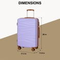 thumbnail image 3 of SUNSPIRE 26 Inch Checked Luggage Hardshell Medium Suitcase with Double Spinner Wheels, Scratch-Resistant Hardside Luggage with YKK Zipper Purple, 3 of 10