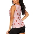 thumbnail image 3 of Vsdgher Hand Drawn Strawberry Print Tank Top Sports Vest Bra for Women Sports ,Performance Stretchy Quick Dry Sports Workout Running Top Vest with Removable Pads, 3 of 8